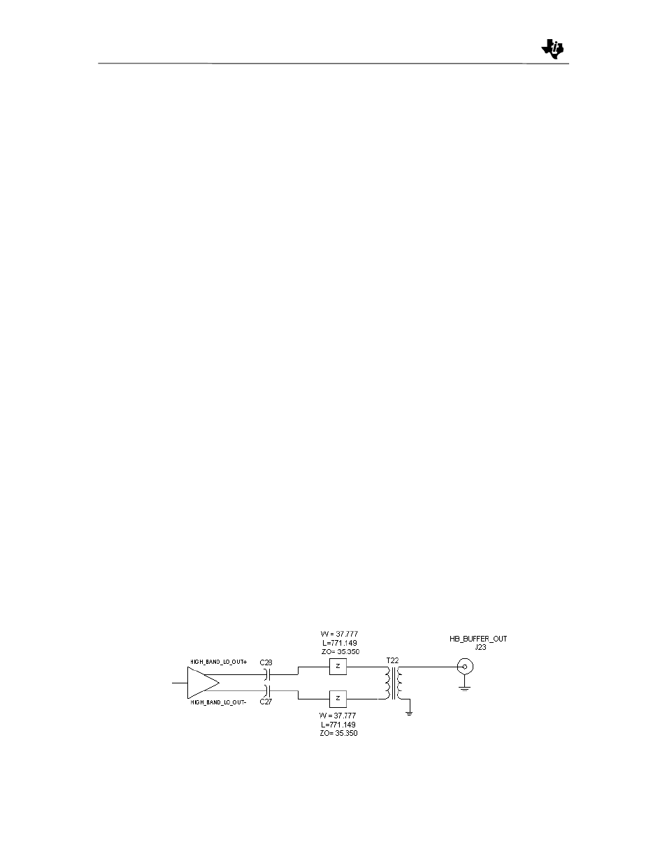 High-band lo buffer amplifier output | Texas Instruments TRF1500 User Manual | Page 38 / 74