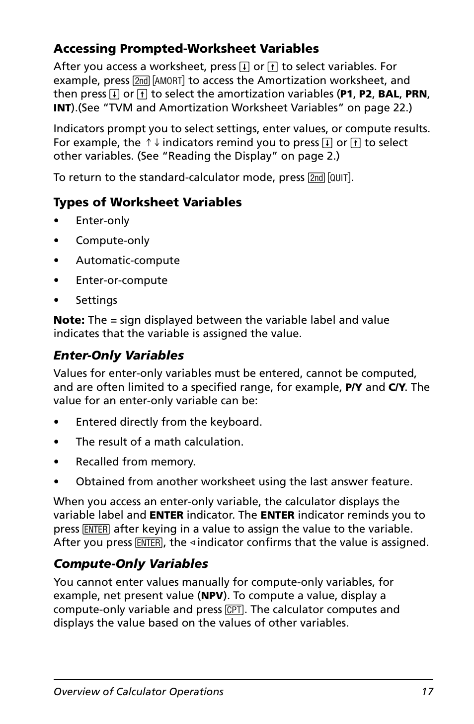 Accessing prompted-worksheet variables, Types of worksheet variables | Texas Instruments Calculator User Manual | Page 21 / 116