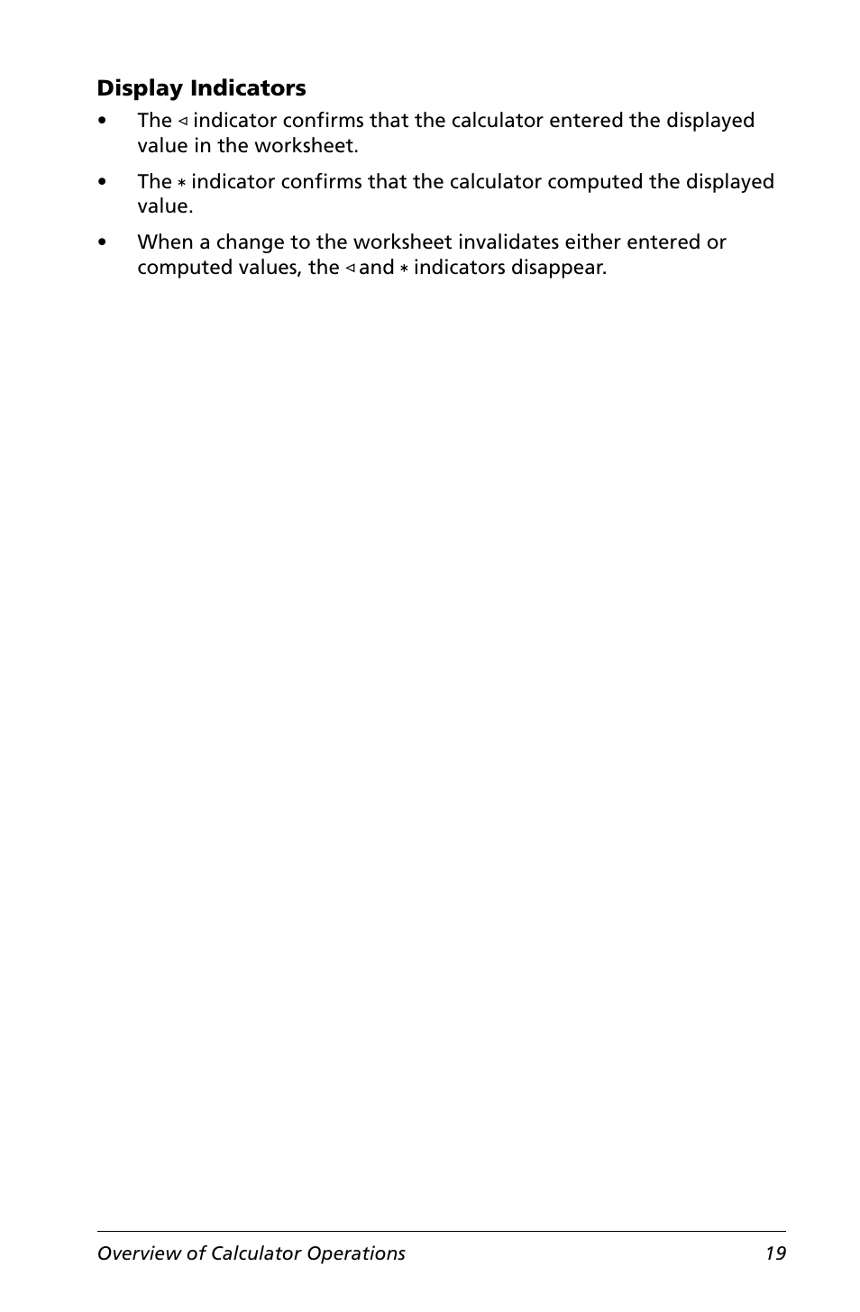 Display indicators | Texas Instruments Calculator User Manual | Page 23 / 116