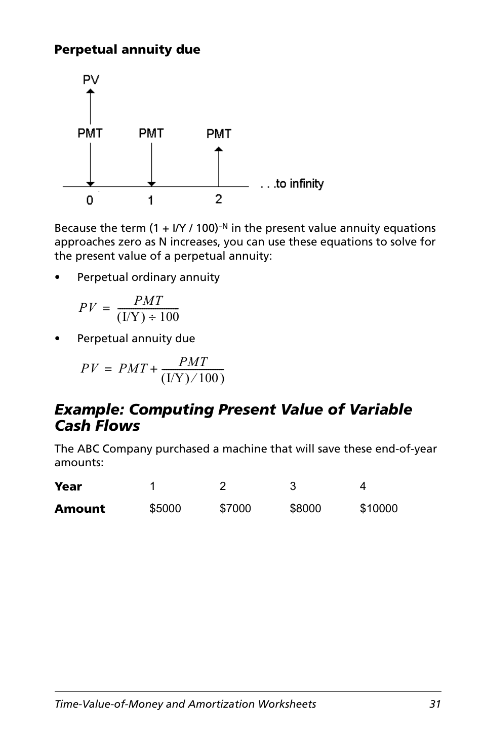 Perpetual annuity due | Texas Instruments Calculator User Manual | Page 35 / 116