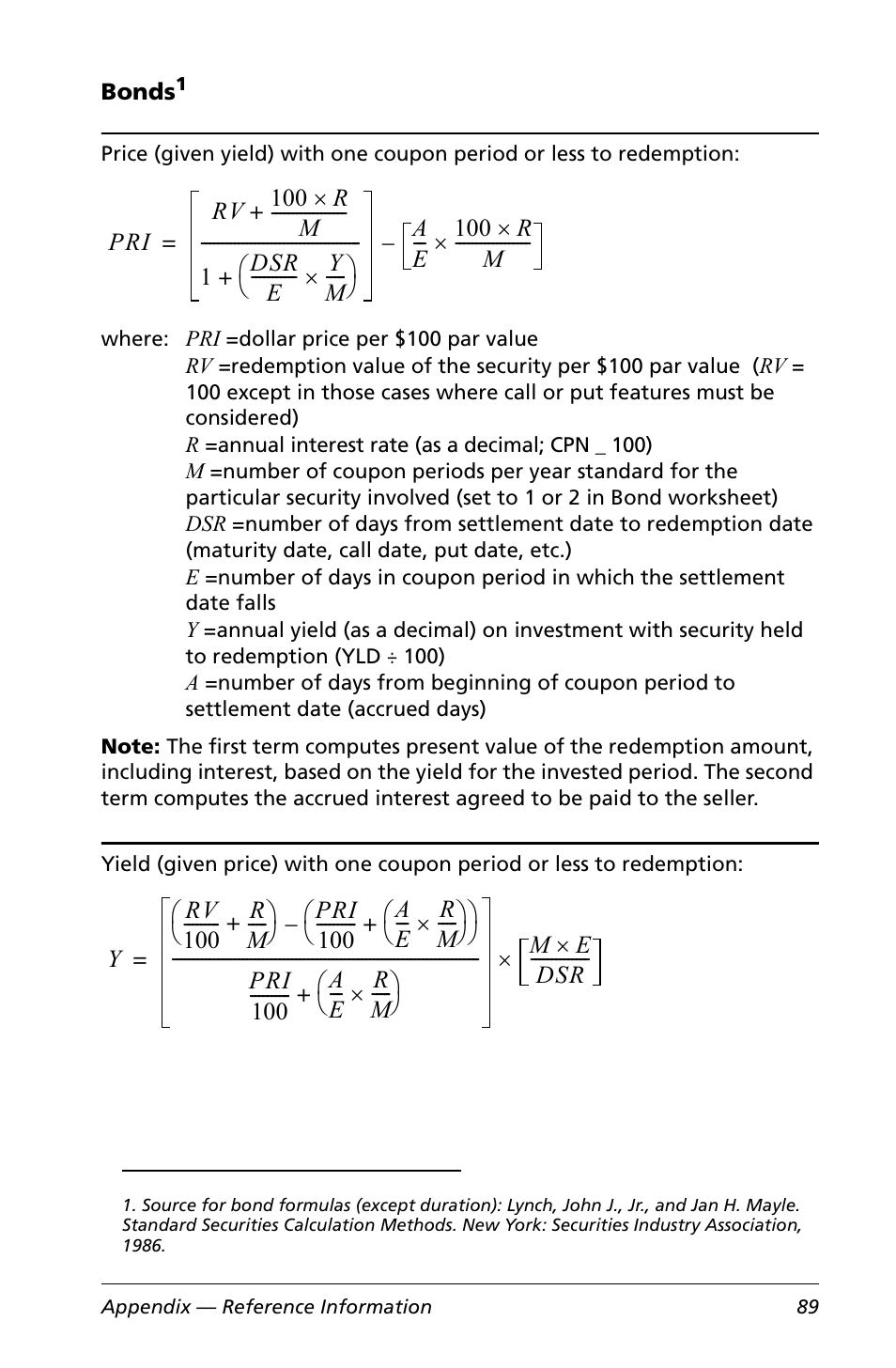 Bonds | Texas Instruments Calculator User Manual | Page 93 / 116