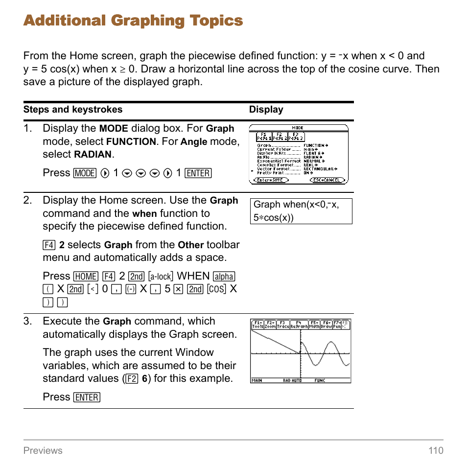 Additional graphing topics | Texas Instruments TITANIUM TI-89 User Manual | Page 110 / 1008