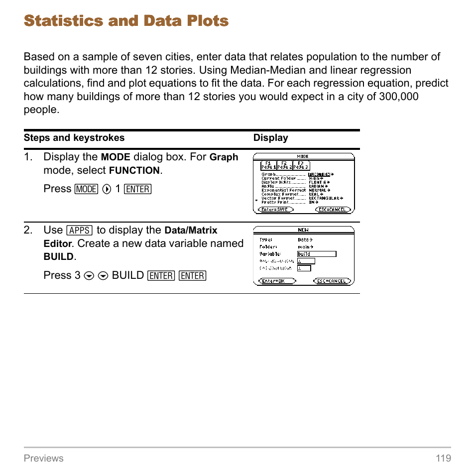 Statistics and data plots | Texas Instruments TITANIUM TI-89 User Manual | Page 119 / 1008