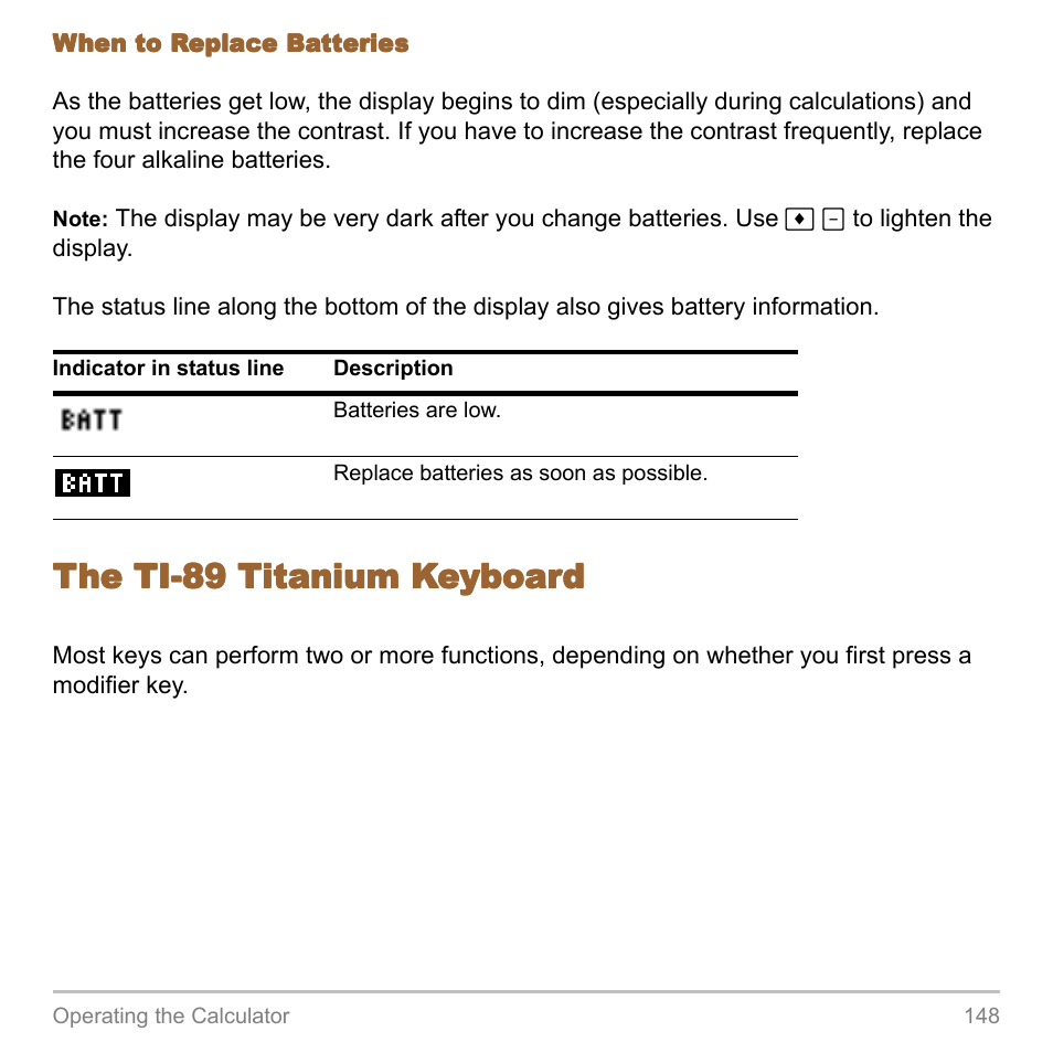 The ti-89 titanium keyboard | Texas Instruments TITANIUM TI-89 User Manual | Page 148 / 1008