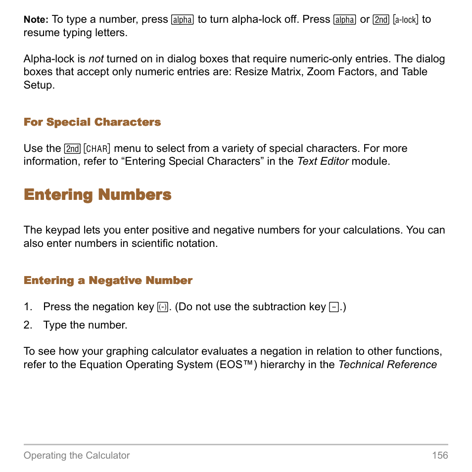 Entering numbers | Texas Instruments TITANIUM TI-89 User Manual | Page 156 / 1008