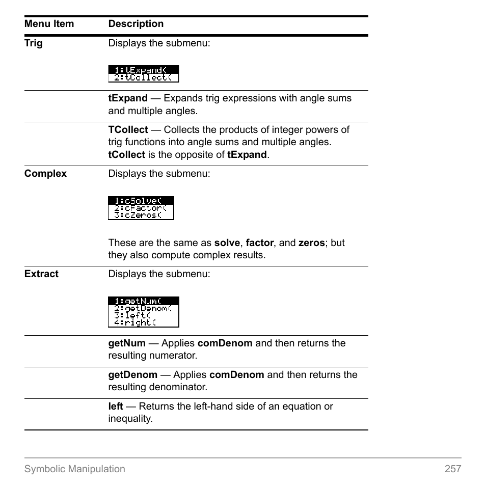 Texas Instruments TITANIUM TI-89 User Manual | Page 257 / 1008