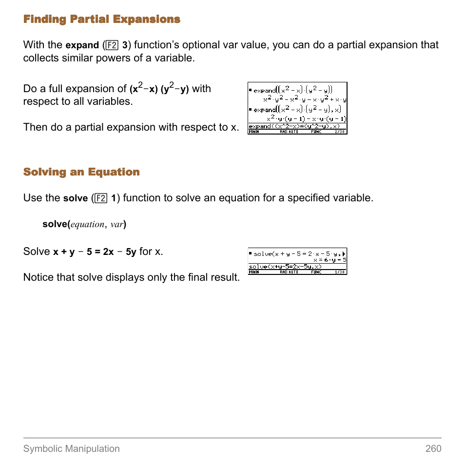 Texas Instruments TITANIUM TI-89 User Manual | Page 260 / 1008