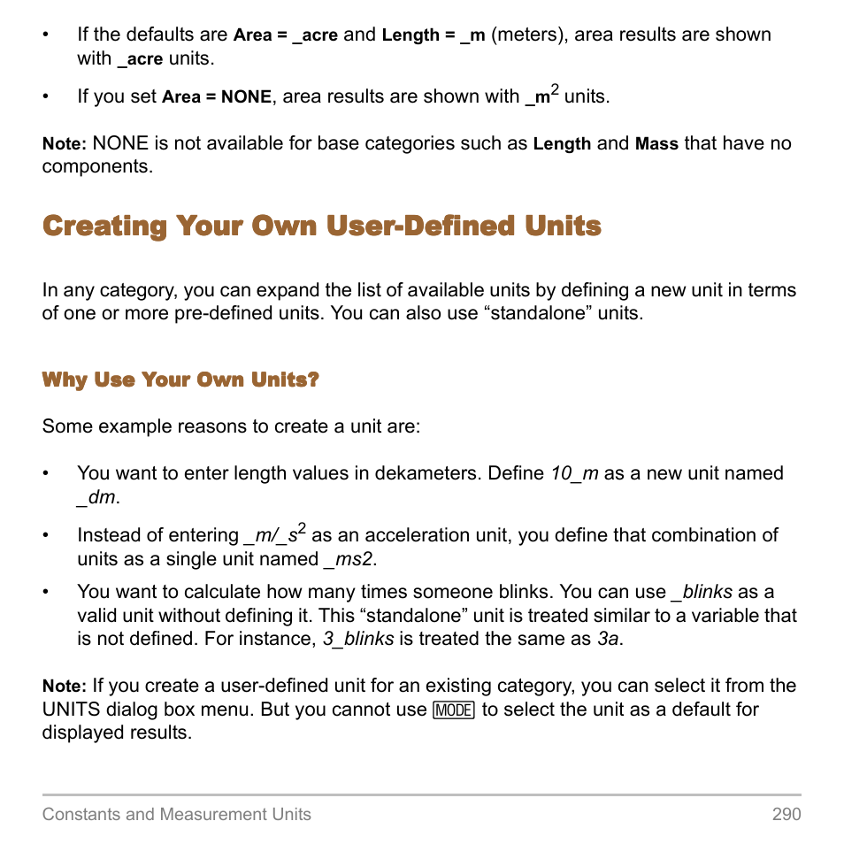 Creating your own user-defined units | Texas Instruments TITANIUM TI-89 User Manual | Page 290 / 1008