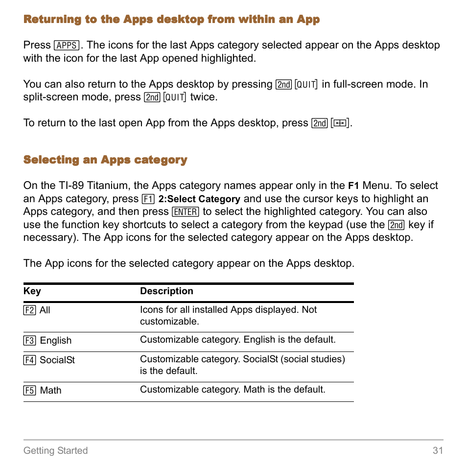 Texas Instruments TITANIUM TI-89 User Manual | Page 31 / 1008