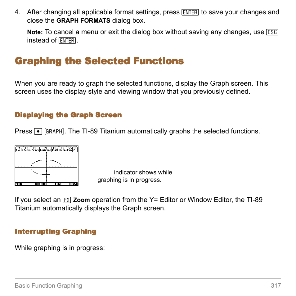 Graphing the selected functions | Texas Instruments TITANIUM TI-89 User Manual | Page 317 / 1008