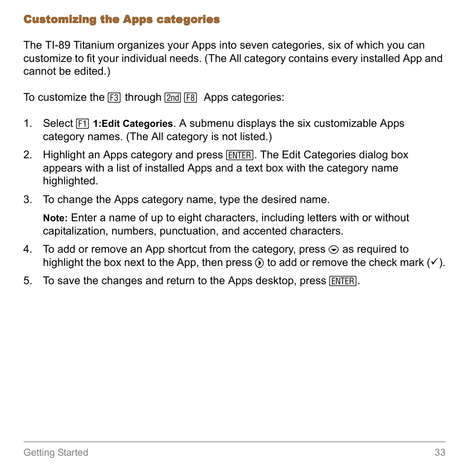 Texas Instruments TITANIUM TI-89 User Manual | Page 33 / 1008