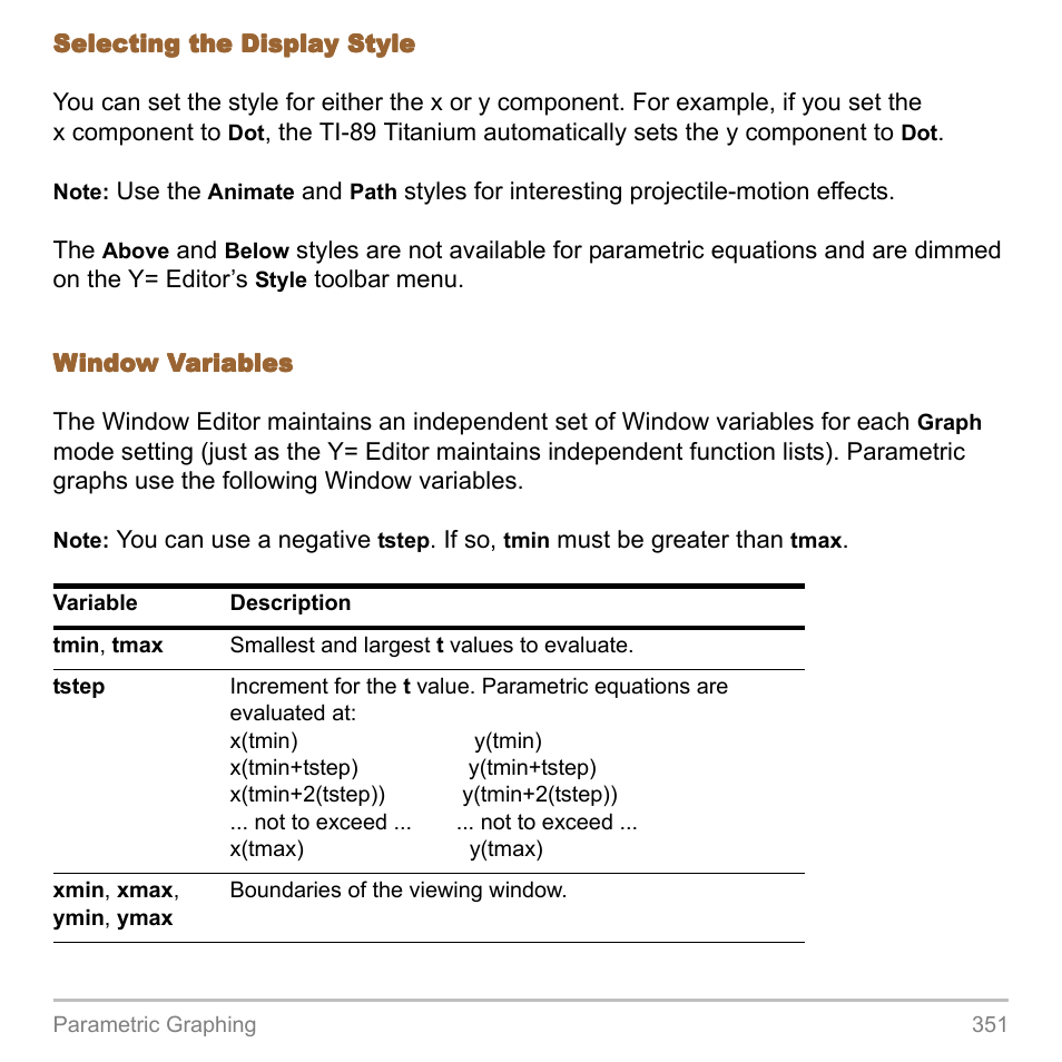 Texas Instruments TITANIUM TI-89 User Manual | Page 351 / 1008