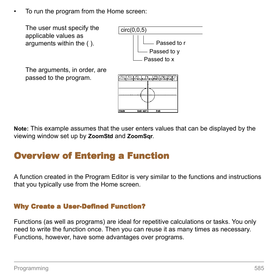 Overview of entering a function | Texas Instruments TITANIUM TI-89 User Manual | Page 585 / 1008