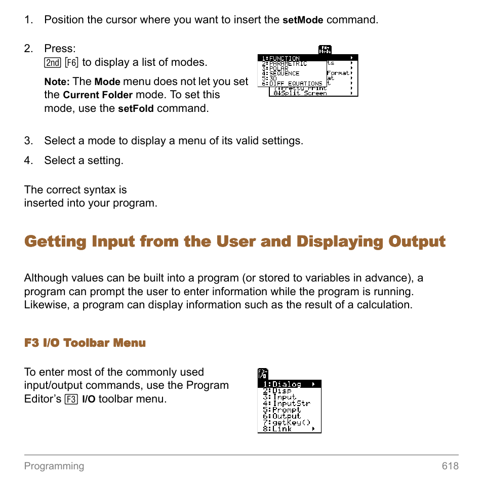 Getting input from the user and displaying output | Texas Instruments TITANIUM TI-89 User Manual | Page 618 / 1008
