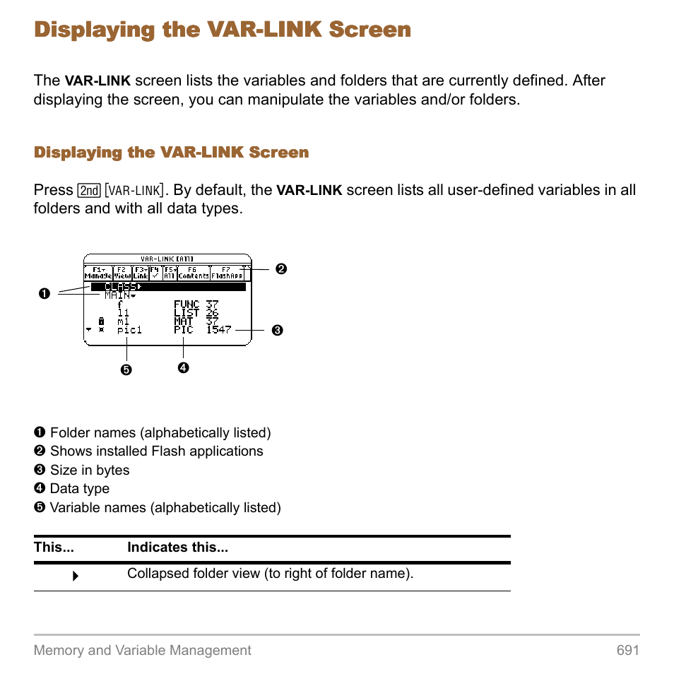Displaying the var-link screen | Texas Instruments TITANIUM TI-89 User Manual | Page 691 / 1008