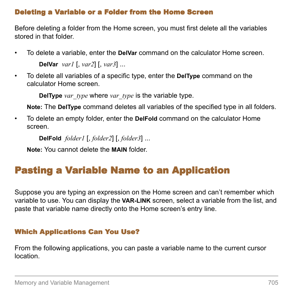 Pasting a variable name to an application | Texas Instruments TITANIUM TI-89 User Manual | Page 705 / 1008