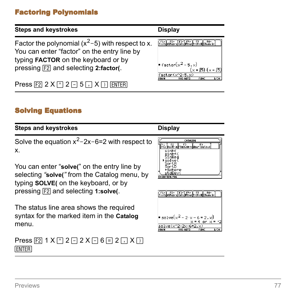 Texas Instruments TITANIUM TI-89 User Manual | Page 77 / 1008