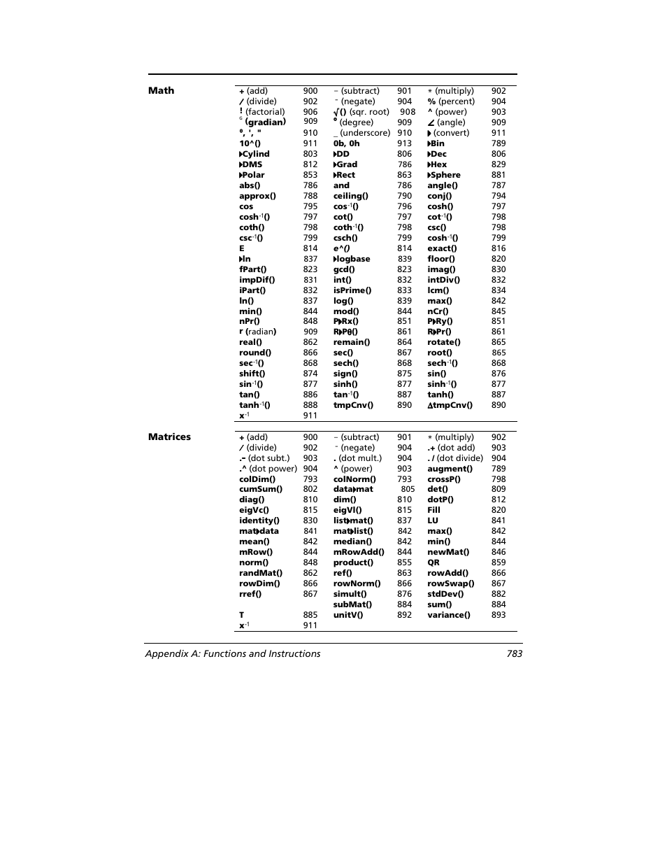 Texas Instruments TITANIUM TI-89 User Manual | Page 783 / 1008