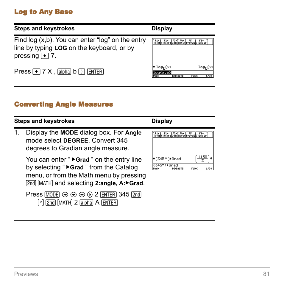 Texas Instruments TITANIUM TI-89 User Manual | Page 81 / 1008