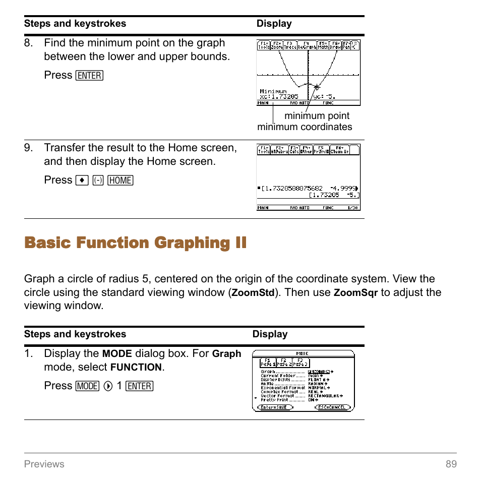 Basic function graphing ii | Texas Instruments TITANIUM TI-89 User Manual | Page 89 / 1008