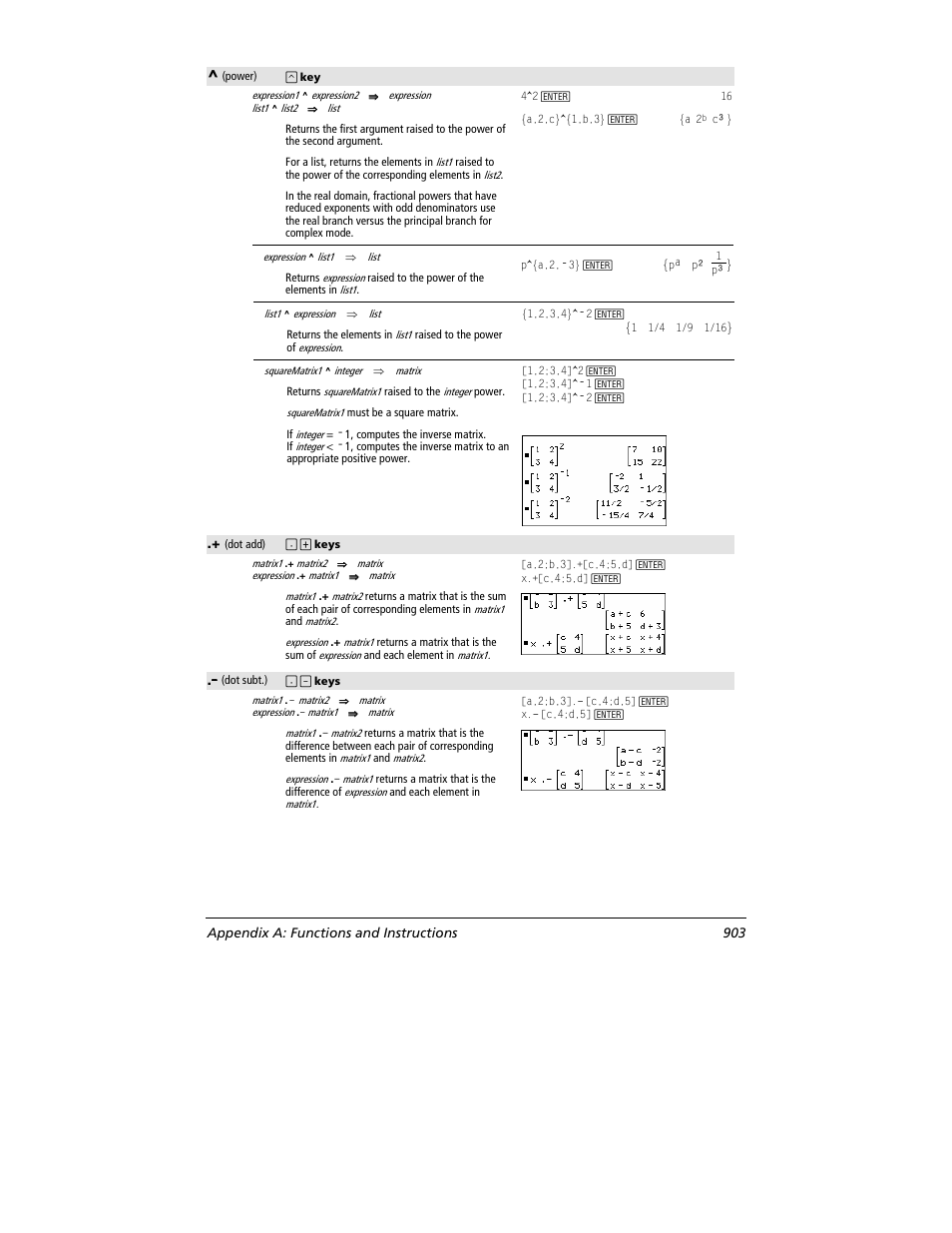 Appendix a: functions and instructions 903 | Texas Instruments TITANIUM TI-89 User Manual | Page 903 / 1008