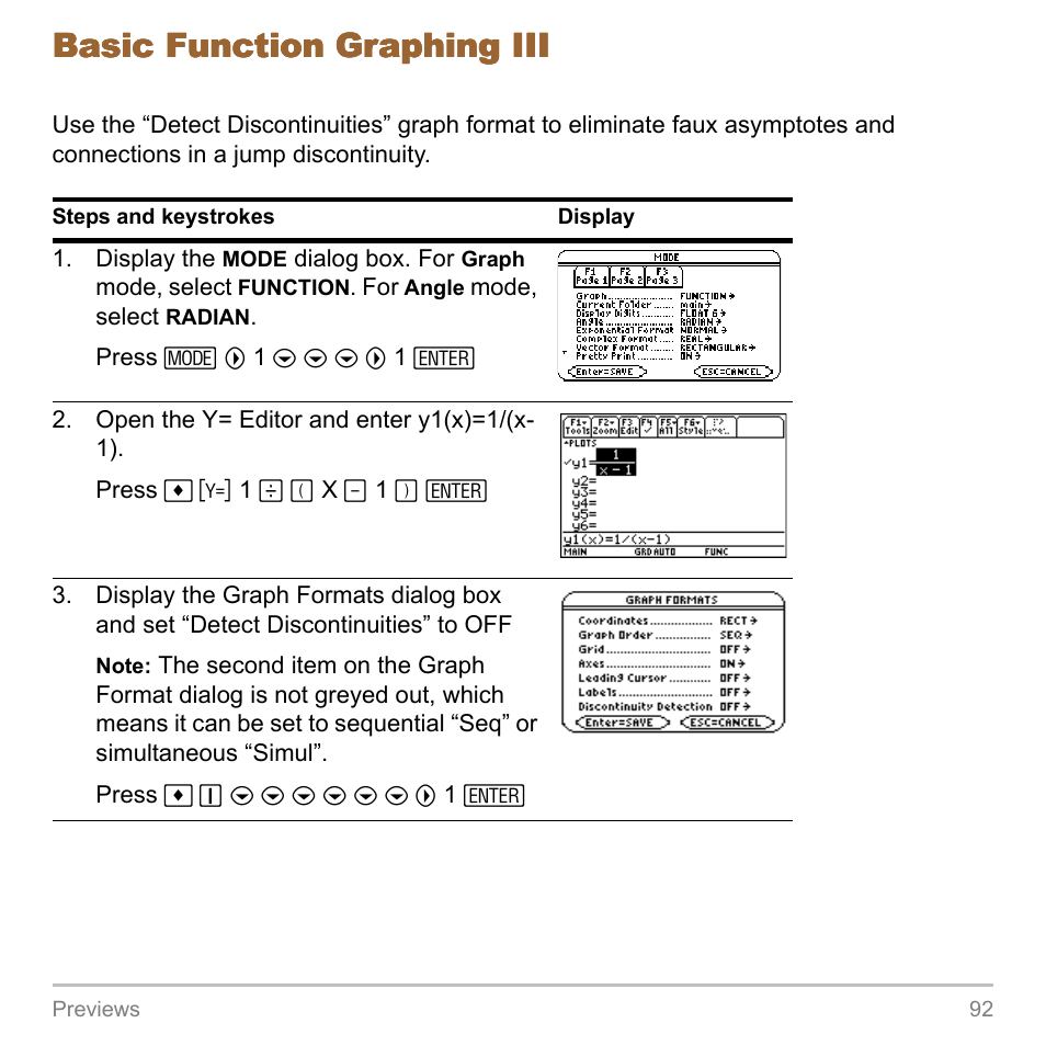 Basic function graphing iii | Texas Instruments TITANIUM TI-89 User Manual | Page 92 / 1008