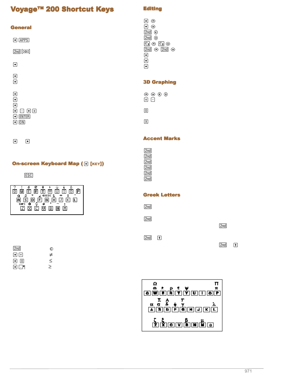 Voyage™ 200 shortcut keys | Texas Instruments TITANIUM TI-89 User Manual | Page 968 / 1008