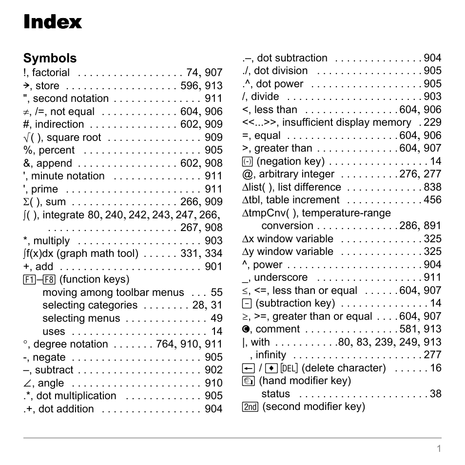 Index | Texas Instruments TITANIUM TI-89 User Manual | Page 971 / 1008