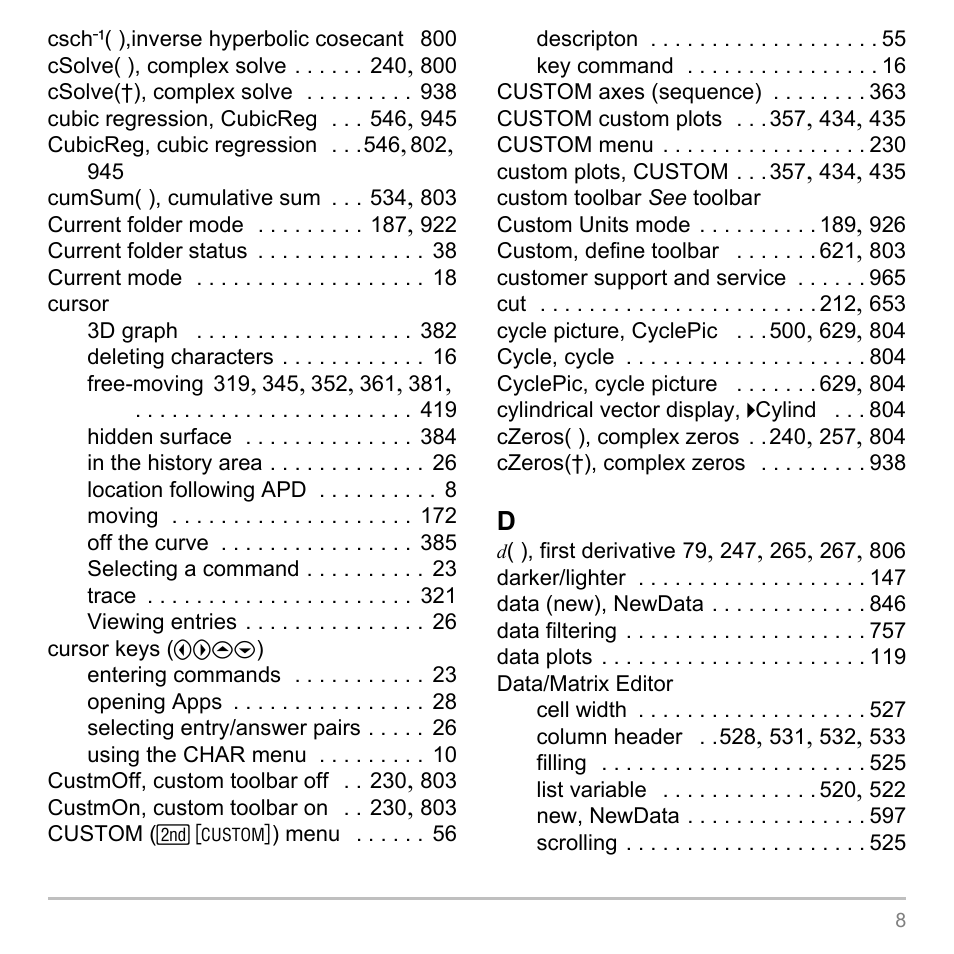 Texas Instruments TITANIUM TI-89 User Manual | Page 978 / 1008