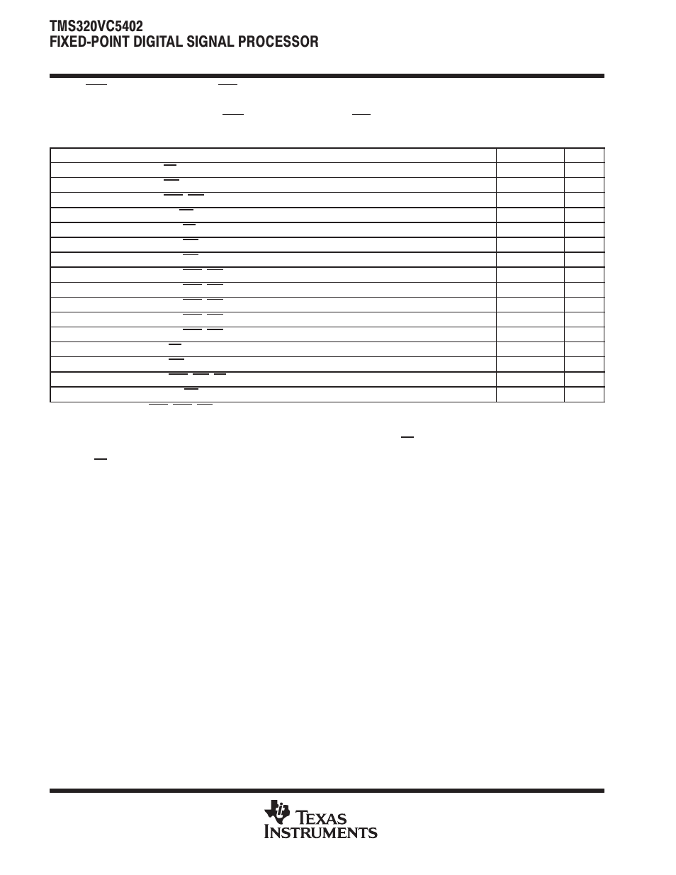 Reset, bio, interrupt, and | Texas Instruments TMS320VC5402 User Manual | Page 50 / 69