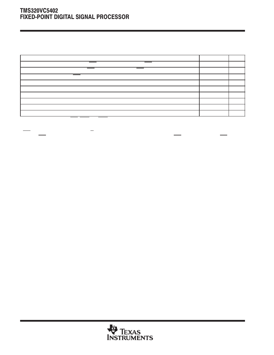 Hpi8 timing (continued) timing requirements | Texas Instruments TMS320VC5402 User Manual | Page 62 / 69