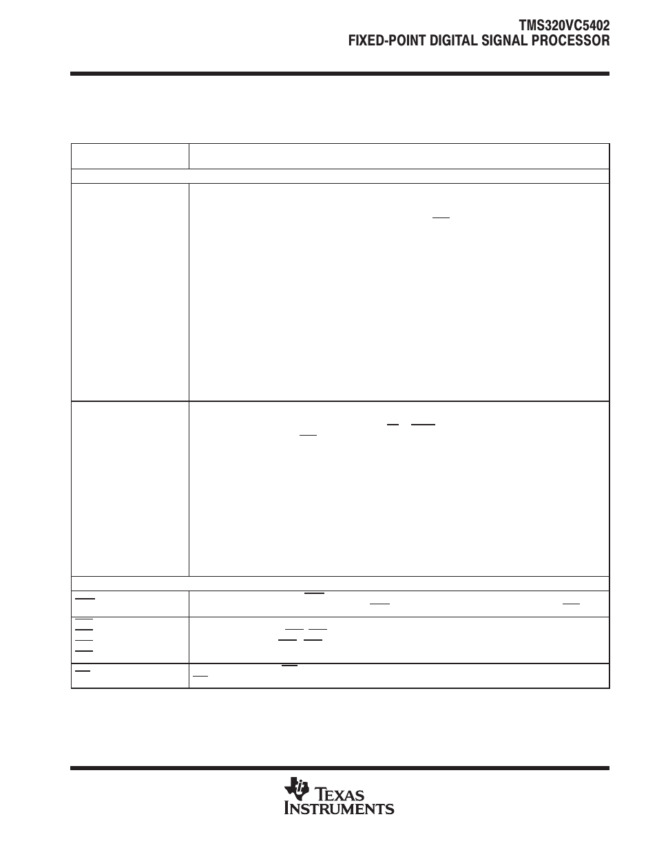 Terminal functions | Texas Instruments TMS320VC5402 User Manual | Page 7 / 69