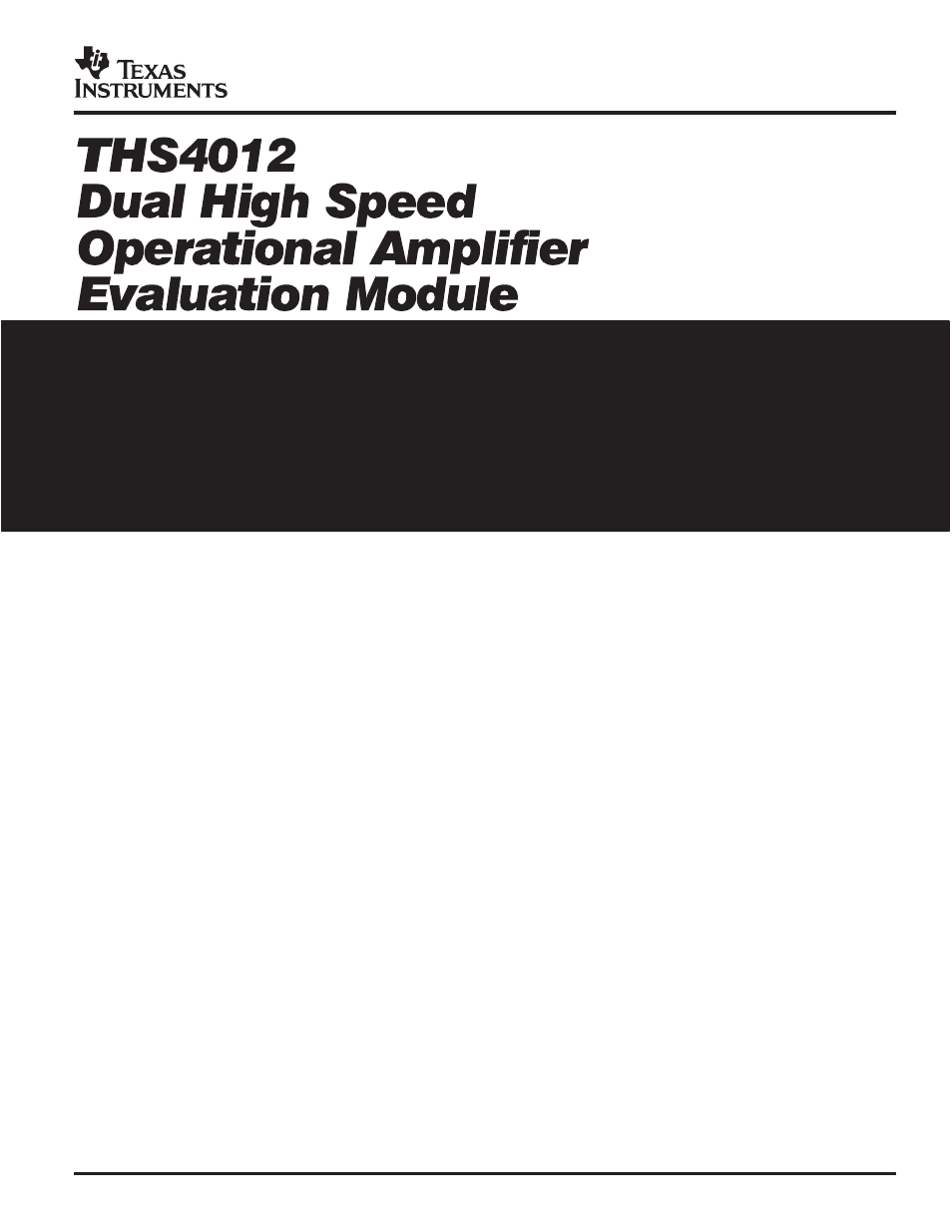 Texas Instruments THS4012 User Manual | 32 pages