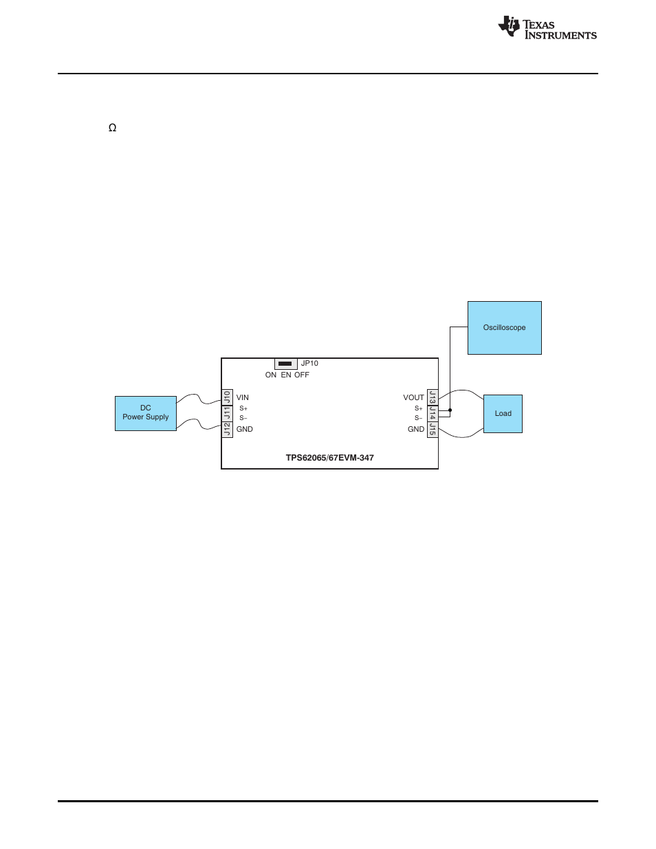 8 jp20 en, 9 j27 vout (sma), 5 test configuration | 1 hardware setup, 5test configuration 5.1 hardware setup | Texas Instruments TPS62065 User Manual | Page 6 / 20