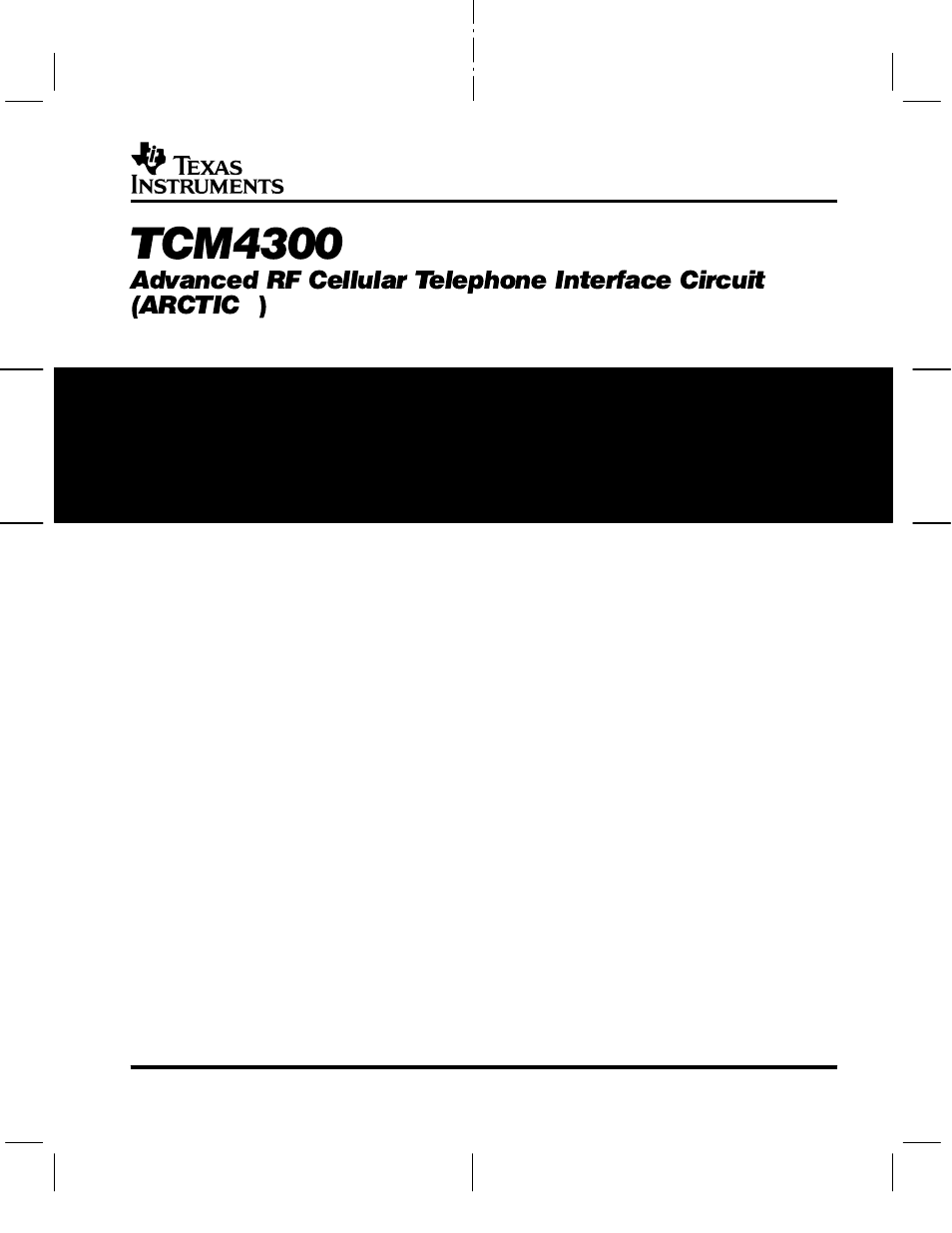 Texas Instruments TCM4300 User Manual | 69 pages