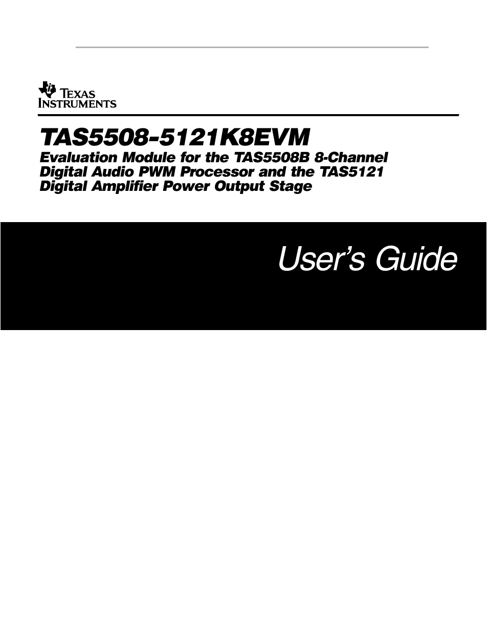 Texas Instruments TAS5121 User Manual | 24 pages