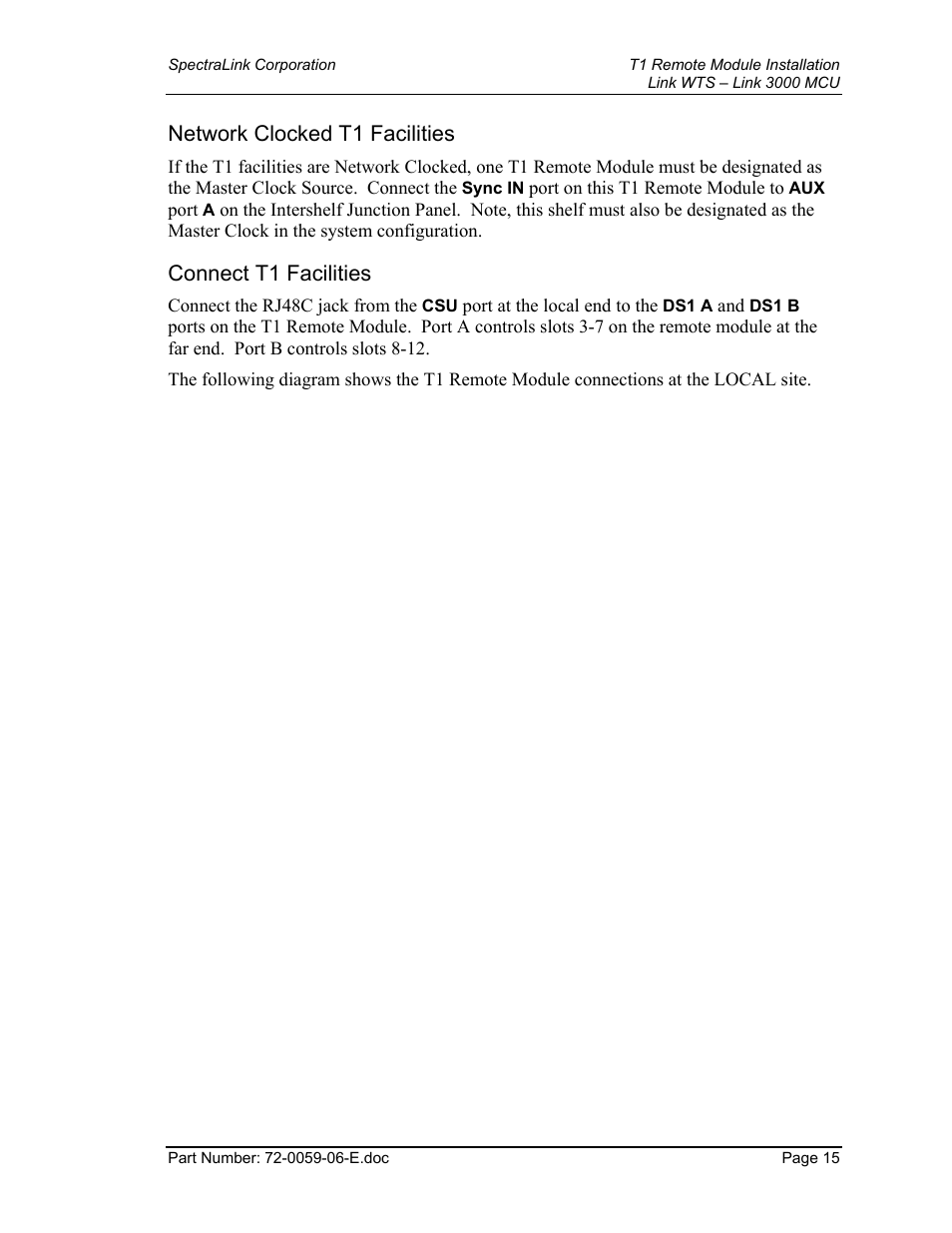 Network clocked t1 facilities, Connect t1 facilities | Texas Instruments 3000 MCU User Manual | Page 15 / 30