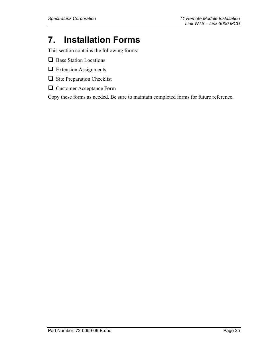 Installation forms | Texas Instruments 3000 MCU User Manual | Page 25 / 30