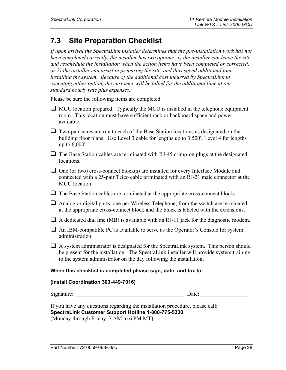 Site preparation checklist, 3 site preparation checklist | Texas Instruments 3000 MCU User Manual | Page 28 / 30