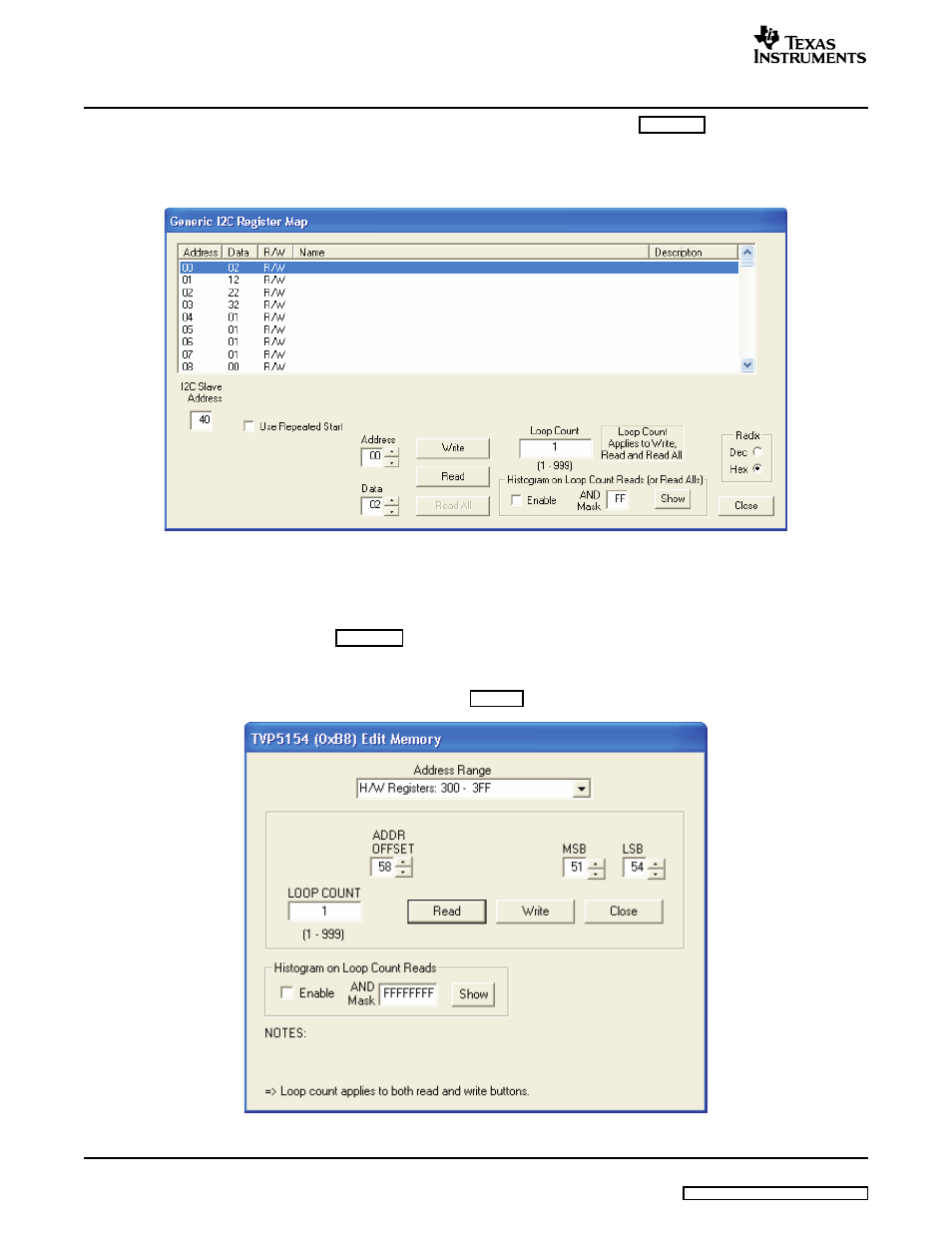 4 memory map editor, Figure 18 | Texas Instruments TVP5154EVM User Manual | Page 22 / 55