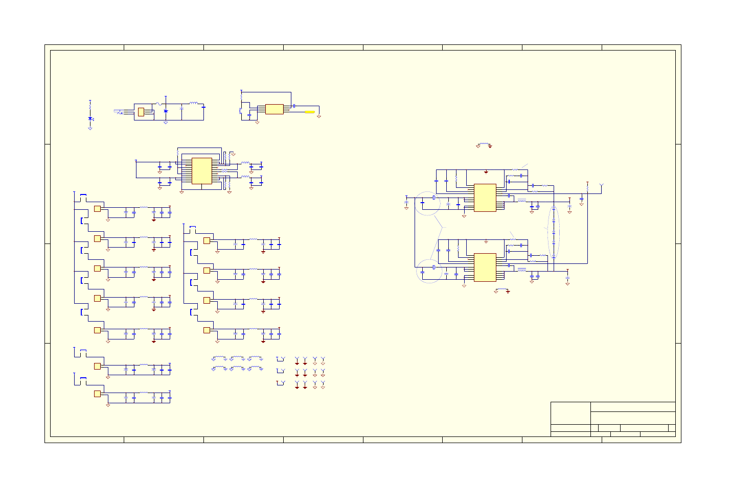 Power on led (+5v), 5v, 3.0a dc input, Reset on power up | 3 sq in agnd, min thermal pad connect at pin 1, 6 vias from pad to plane or direct tie, Sets voltage | Texas Instruments TVP5154EVM User Manual | Page 53 / 55