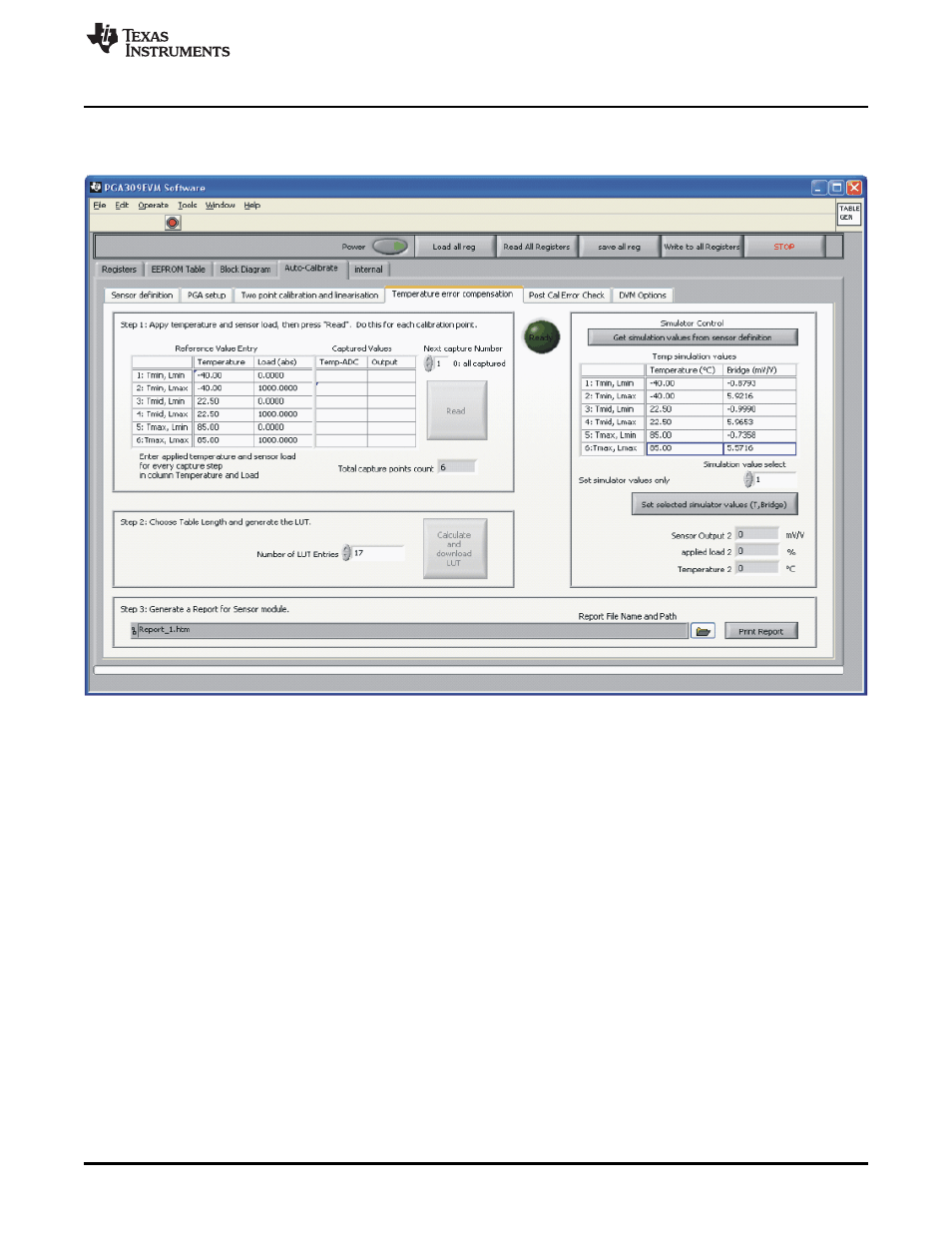 4 temperature error compensation functions | Texas Instruments PGA309EVM-USB User Manual | Page 33 / 37