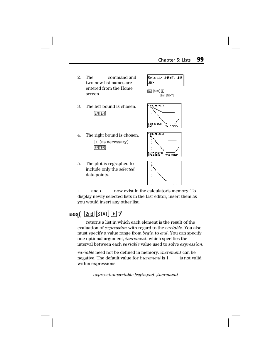 Seq( seq | Texas Instruments TI-73 EXPLORER User Manual | Page 105 / 364