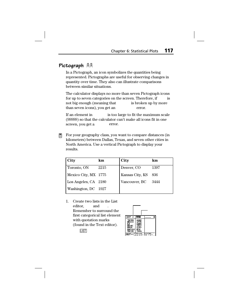 Pictograph, Pictograph pictograph î | Texas Instruments TI-73 EXPLORER User Manual | Page 123 / 364
