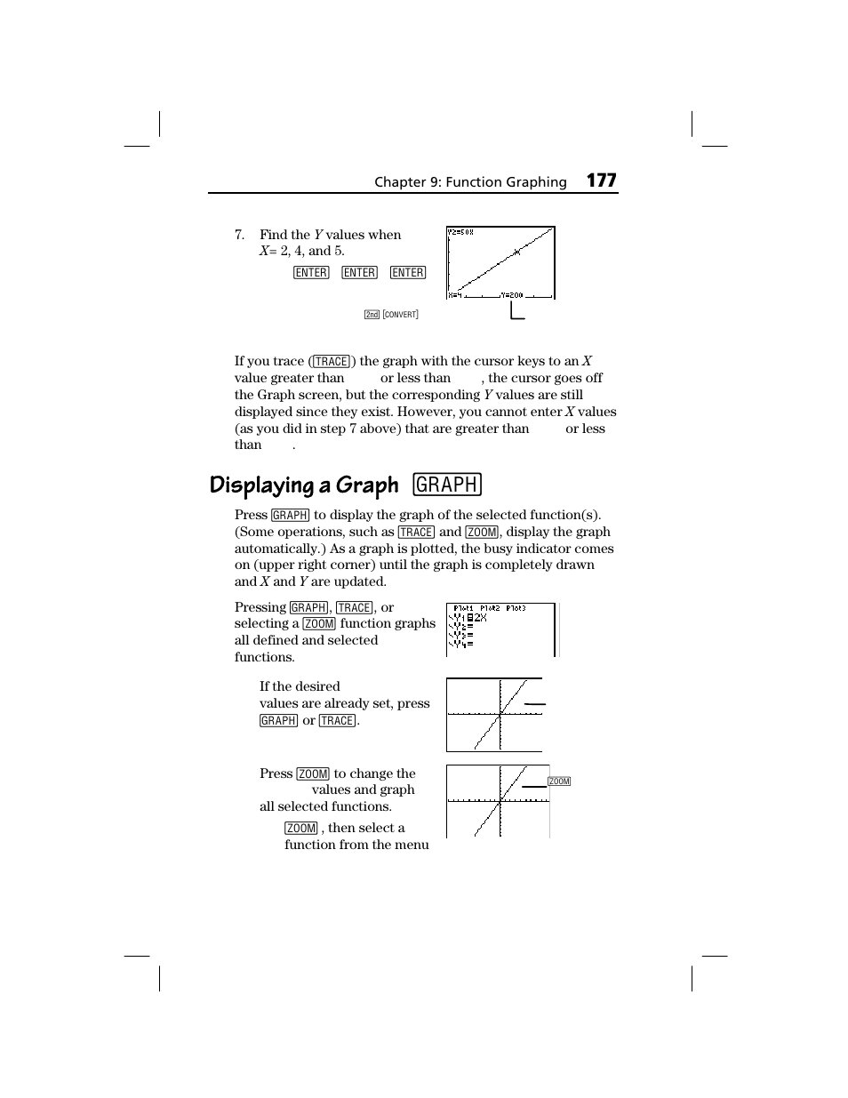 Displaying a graph | Texas Instruments TI-73 EXPLORER User Manual | Page 183 / 364