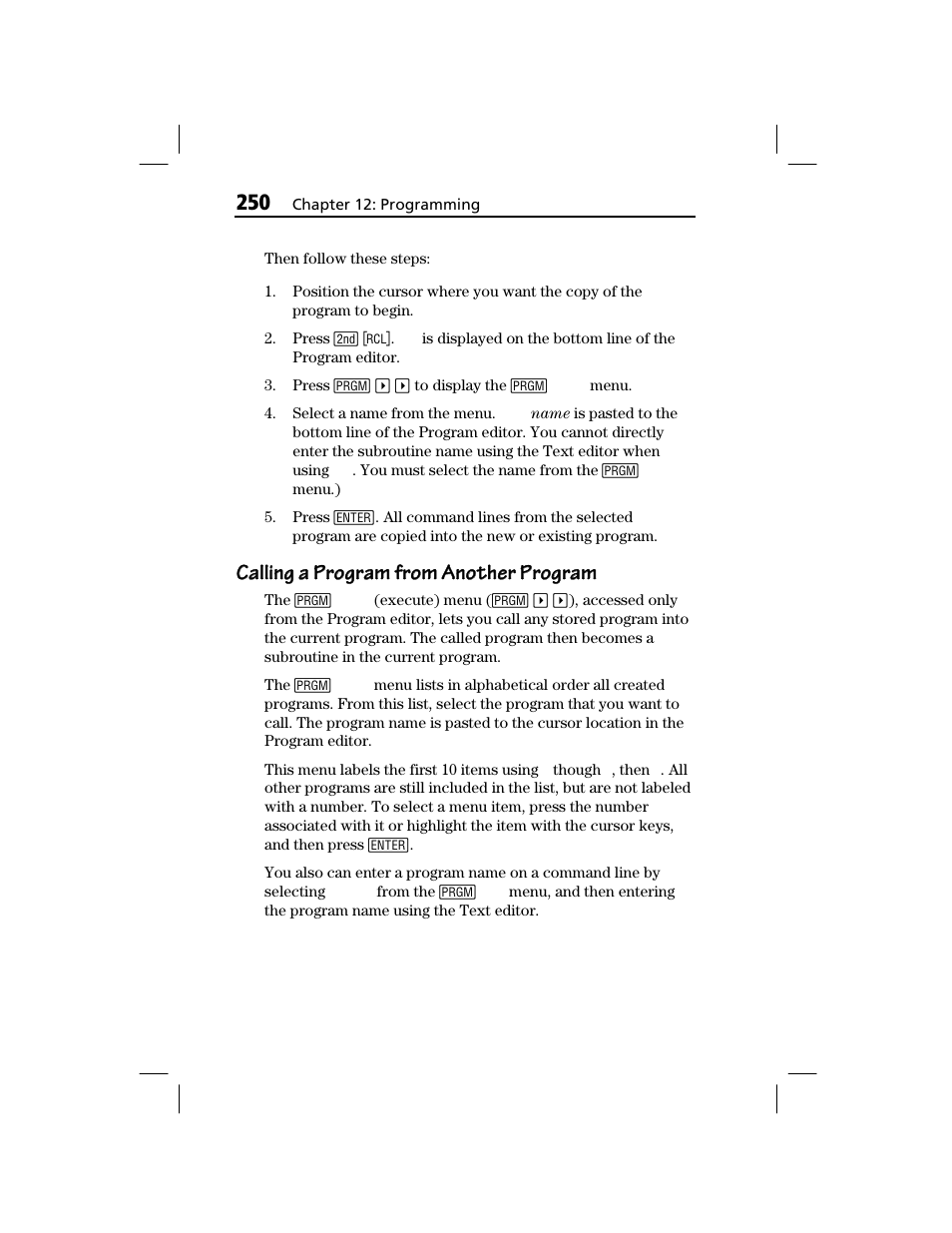 Calling a program from another program | Texas Instruments TI-73 EXPLORER User Manual | Page 256 / 364