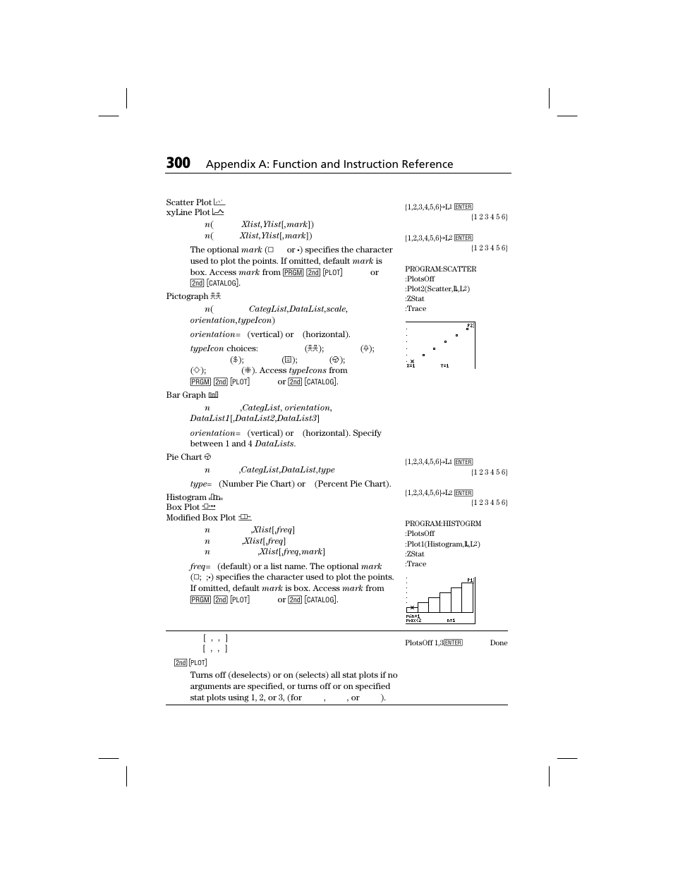 Appendix a: function and instruction reference | Texas Instruments TI-73 EXPLORER User Manual | Page 306 / 364