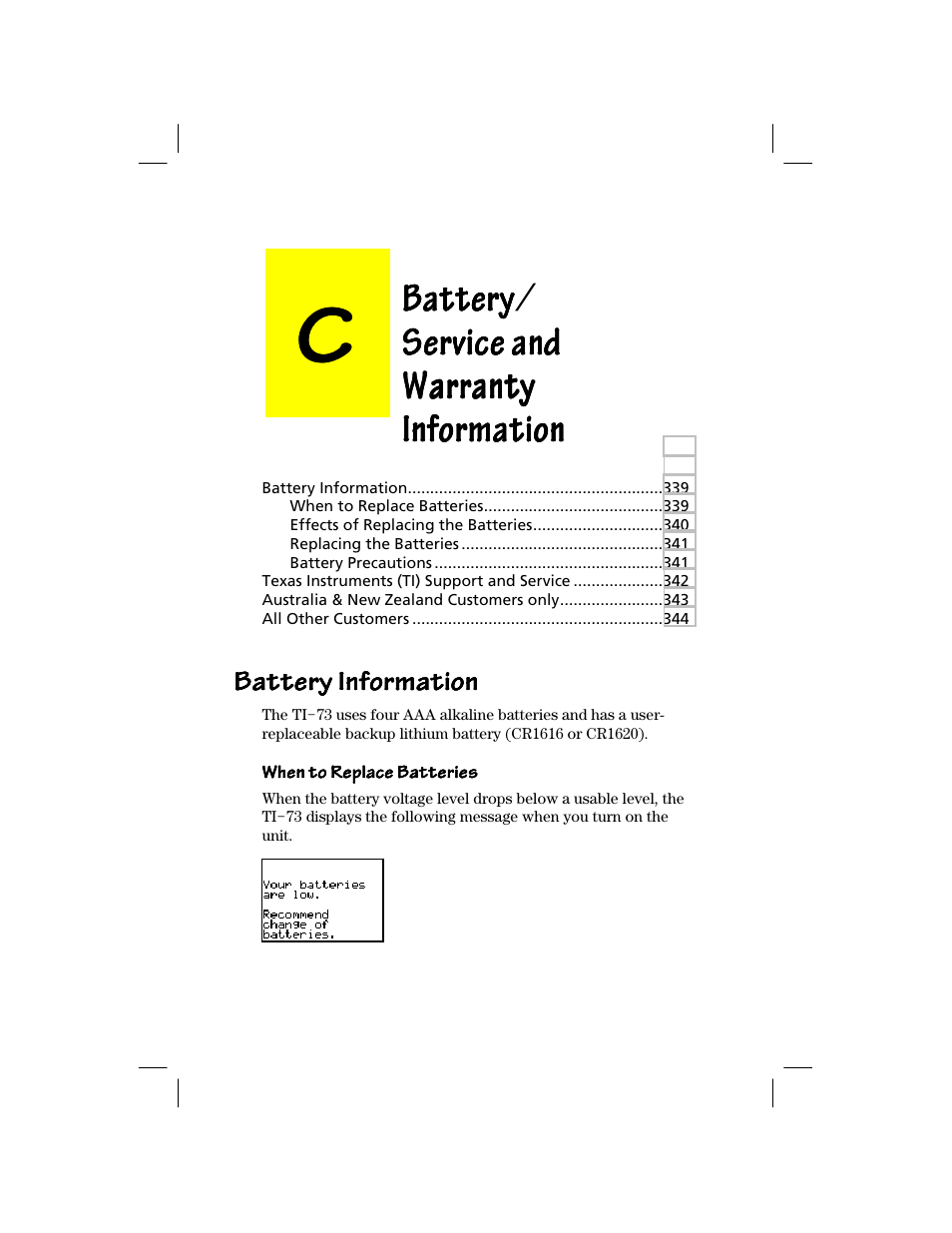 Texas Instruments TI-73 EXPLORER User Manual | Page 345 / 364