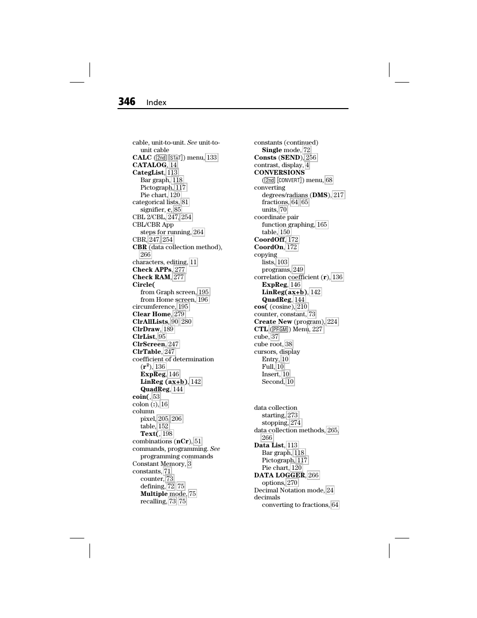 C, d | Texas Instruments TI-73 EXPLORER User Manual | Page 352 / 364