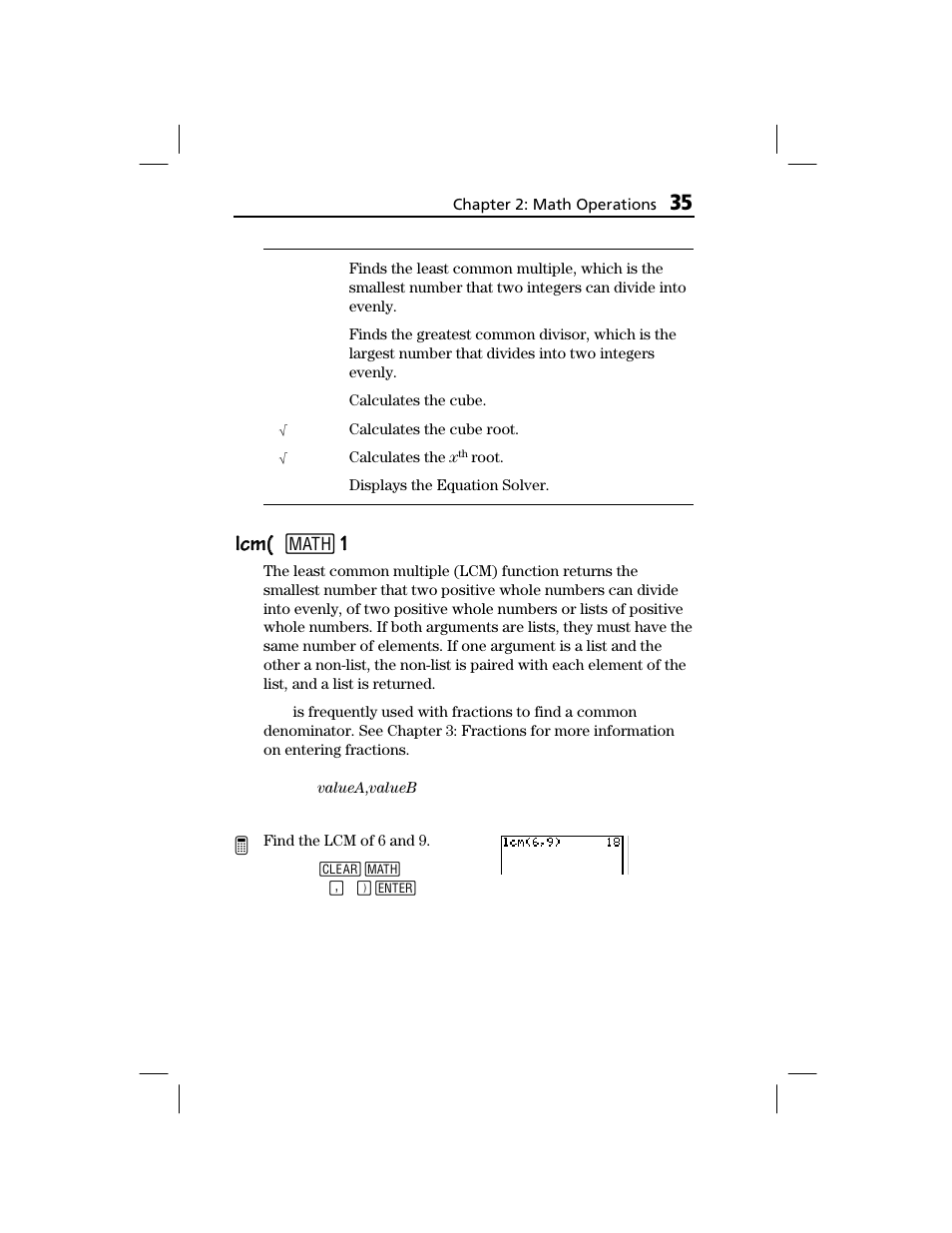 Lcm( lcm( 1 | Texas Instruments TI-73 EXPLORER User Manual | Page 41 / 364